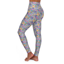 Packed Watercolor Buttons High Waisted Yoga Leggings