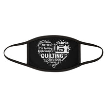 Quilting Word Cloud Fabric Face Mask - Black