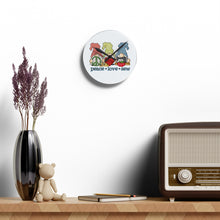 Peace, Love, Sew Gnomes Acrylic Wall Clock