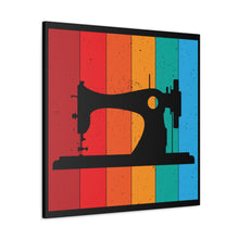 Retro Sewing Machine - Black - Canvas Gallery Wraps