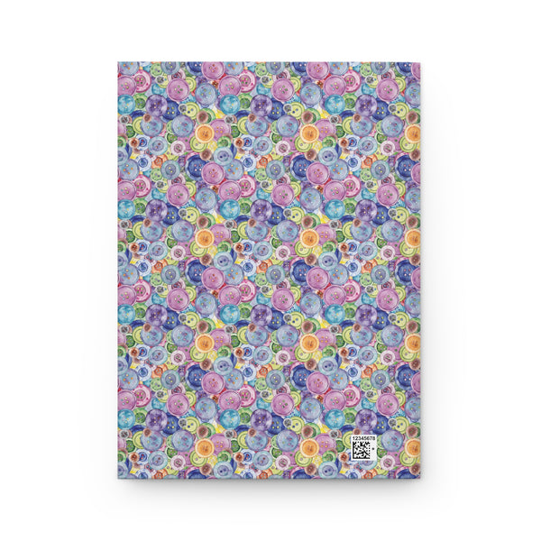 Packed Watercolor Buttons Hardcover Journal Matte