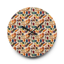 Watercolor Sewing Supplies 9 Acrylic Wall Clock