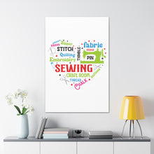 Colorful Sewing Word Cloud - Canvas Gallery Wraps