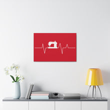 Sewing Machine Heart Beat - Red - Canvas Gallery Wraps