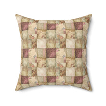 Vintage Patchwork Pattern 2 Spun Polyester Square Pillow