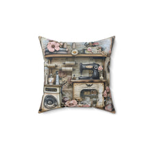 Sew Sweet Sewing Scene 2 Spun Polyester Square Pillow
