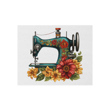 Vintage Floral Sewing Machine Outdoor Rug
