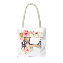 Blue Floral Sewing Machine Tote Bag