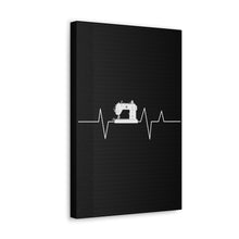 Sewing Machine Heart Beat - Black - Canvas Gallery Wraps