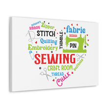 Colorful Sewing Word Cloud - Canvas Gallery Wraps