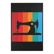 Retro Sewing Machine Area Rugs - Black