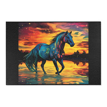 Colorful Modern Horse Area Rugs - White