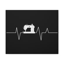 Sewing Machine Heart Beat - Black - Canvas Gallery Wraps