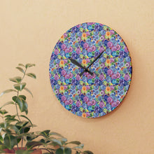 Packed Watercolor Buttons Acrylic Wall Clock