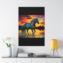 Colorful Modern Horse - Canvas Gallery Wraps - Black