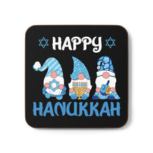 Happy Hanukkah Gnomes Hardboard Back Coaster