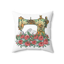 Retro Gorgeous Sewing Machine Spun Polyester Square Pillow