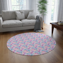 Pastel Alcohol Ink Flowers Pattern 7 Round Rug