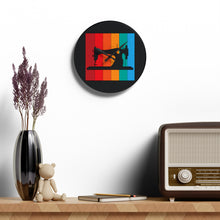 Retro Sewing Machine Acrylic Wall Clock - Black