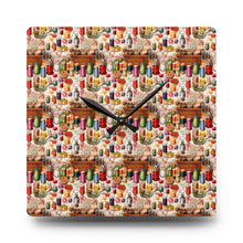 Watercolor Sewing Supplies 11 Acrylic Wall Clock