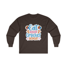 Eat Sleep Crochet Repeat Unisex Ultra Cotton Long Sleeve Tee