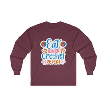 Eat Sleep Crochet Repeat Unisex Ultra Cotton Long Sleeve Tee