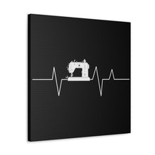 Sewing Machine Heart Beat - Black - Canvas Gallery Wraps