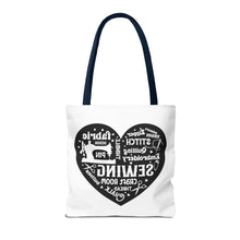 Black Sewing Word Cloud Tote Bag