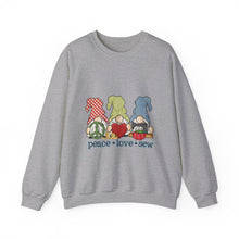 Peace, Love, Sew Gnomes Unisex Heavy Blend™ Crewneck Sweatshirt