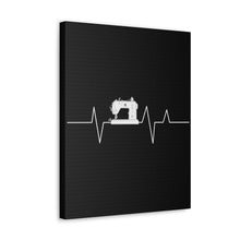 Sewing Machine Heart Beat - Black - Canvas Gallery Wraps