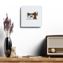 Vintage Sewing Machine Acrylic Wall Clock - White