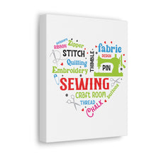 Colorful Sewing Word Cloud - Canvas Gallery Wraps