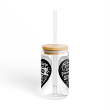 Black Sewing Word Cloud Sipper Glass, 16oz