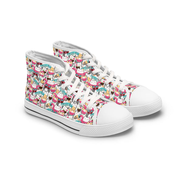 Packed Summer Cute Cats Women's High Top Sneakers