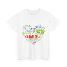 Colorful Sewing Word Cloud Unisex Heavy Cotton Tee