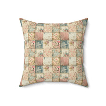 Vintage Patchwork Pattern 1 Spun Polyester Square Pillow