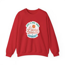 Just A Girl Crochet Unisex Heavy Blend™ Crewneck Sweatshirt