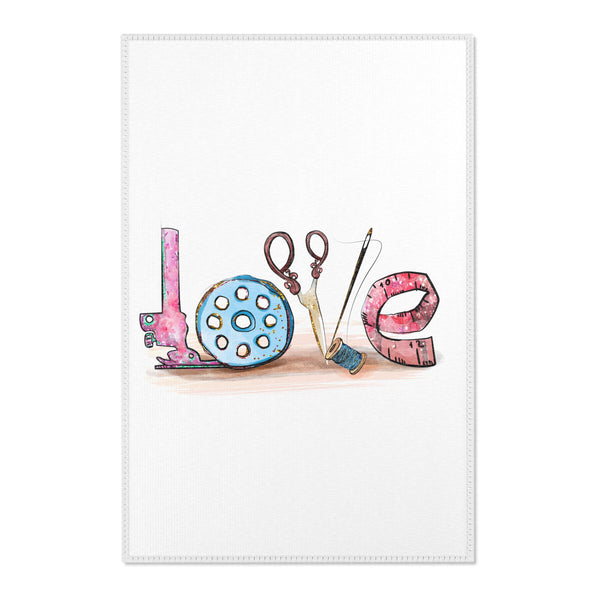 Sewing Love Area Rugs - White