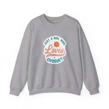 Just A Girl Crochet Unisex Heavy Blend™ Crewneck Sweatshirt