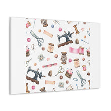Sewing Elements White - Canvas Gallery Wraps