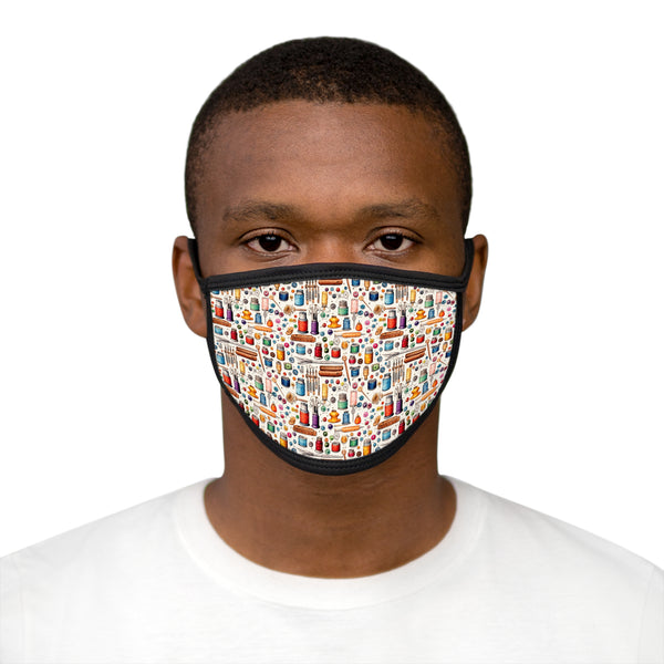 Watercolor Sewing Supplies 1 Fabric Face Mask