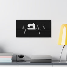 Sewing Machine Heart Beat - Black - Canvas Gallery Wraps