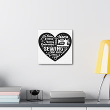 Black Sewing Word Cloud - Canvas Gallery Wraps