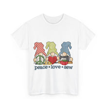 Peace, Love, Sew Gnomes Unisex Heavy Cotton Tee