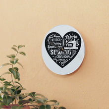 Black Sewing Word Cloud Acrylic Wall Clock