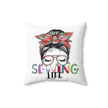 Sewing Life 1 Spun Polyester Square Pillow - White