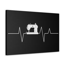 Sewing Machine Heart Beat - Black - Canvas Gallery Wraps