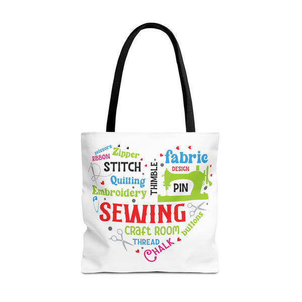 Colorful Sewing Word Cloud Tote Bag