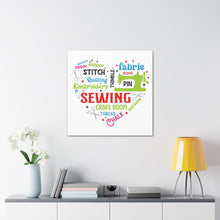 Colorful Sewing Word Cloud - Canvas Gallery Wraps