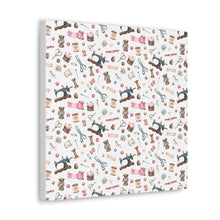 Sewing Elements White - Canvas Gallery Wraps